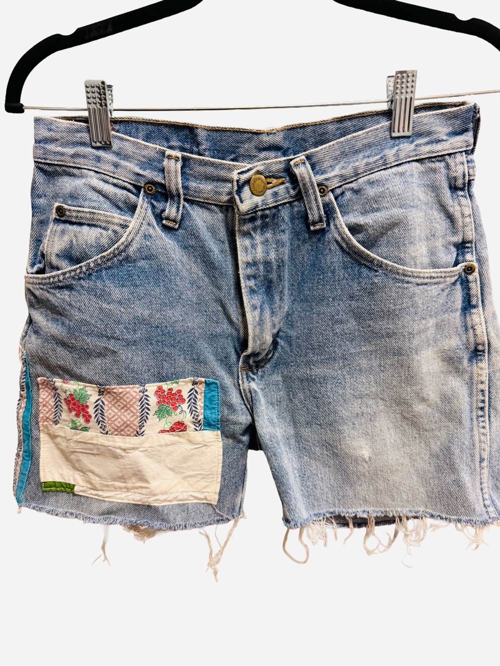 🌿 Vintage Wrangler Upcycled Patchwork Denim Shorts